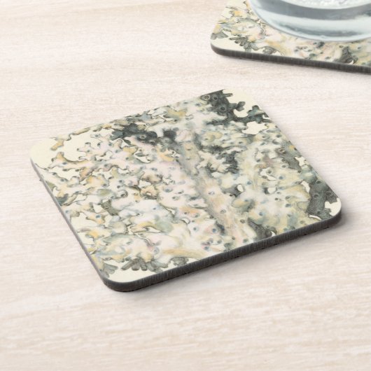 Antiek Waterverf Koraal Onderzetter (Linkerzijde)