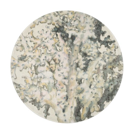 Antiek Waterverf Koraal Snijplank (Voorkant)