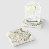 Antiek Waterverf Koraal Stenen Onderzetter (Zijkant)