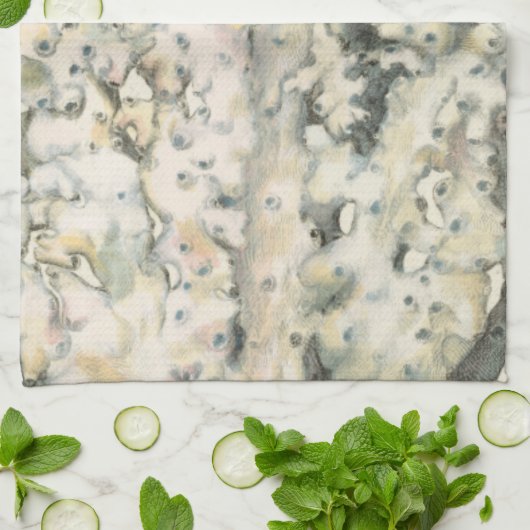 Antiek Waterverf Koraal Theedoek (Gevouwen)