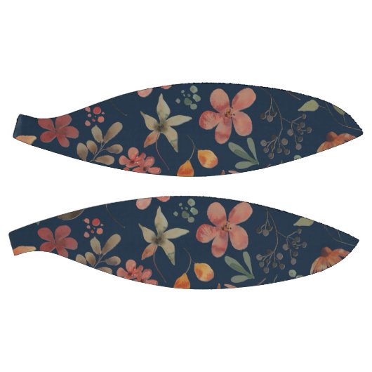 Antiek Waterverf Print Bloemen op Navy Basketbal (Panelen)