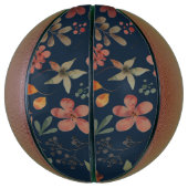 Antiek Waterverf Print Bloemen op Navy Basketbal (Verticaal)
