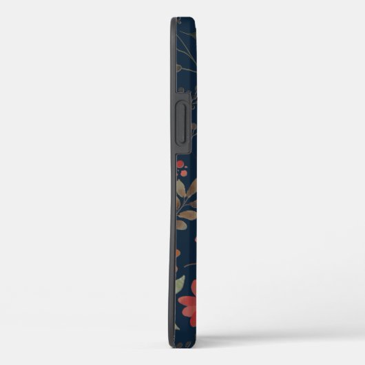 Antiek Waterverf Print Bloemen op Navy Case-Mate iPhone Case (Achterkant / Rechts)