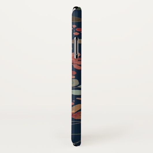 Antiek Waterverf Print Bloemen op Navy Case-Mate iPhone Case (Achterkant / rechts)