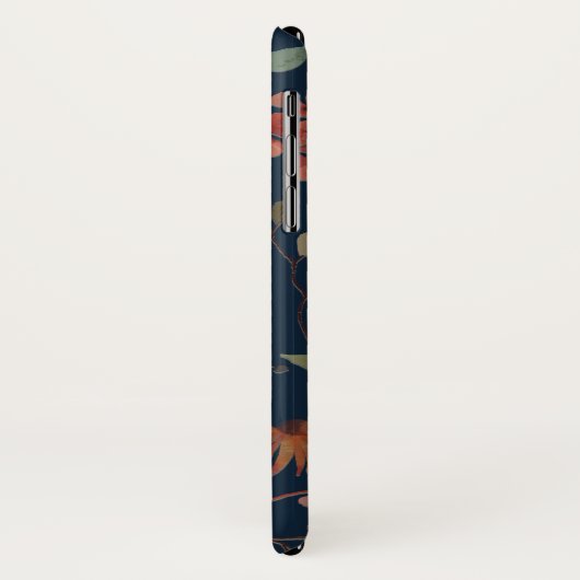 Antiek Waterverf Print Bloemen op Navy Case-Mate iPhone Case (Achterkant/links)