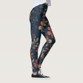 Antiek Waterverf Print Bloemen op Navy Leggings (Rechts)