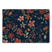 Antiek Waterverf Print Floral Navy Blank Binnen (Voorkant Horizontaal)