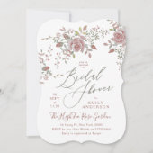 Antiek Waterverf Rozen Bridal Shower Invitation Kaart (Voorkant)