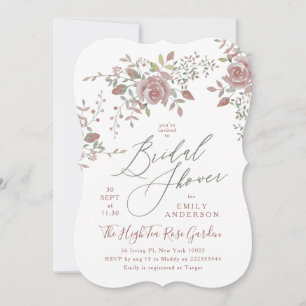 Antiek Waterverf Rozen Bridal Shower Invitation Kaart