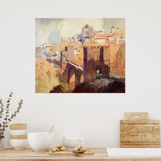 Antiek Waterverf Toledo Poster (Keuken)