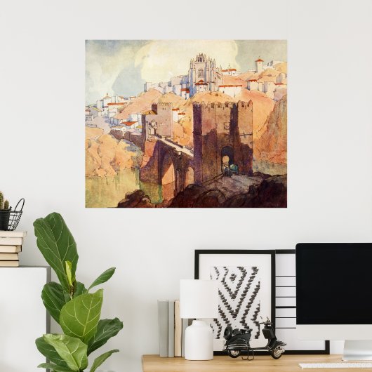  Antiek Waterverf Toledo Poster (Thuiskantoor)