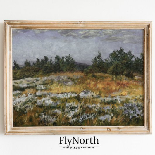 Antiek Waterverf van het  dorp van het bedwang Poster