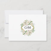  Antiek Waterverf Witte Floral RSVP Kaartje (Achterkant)