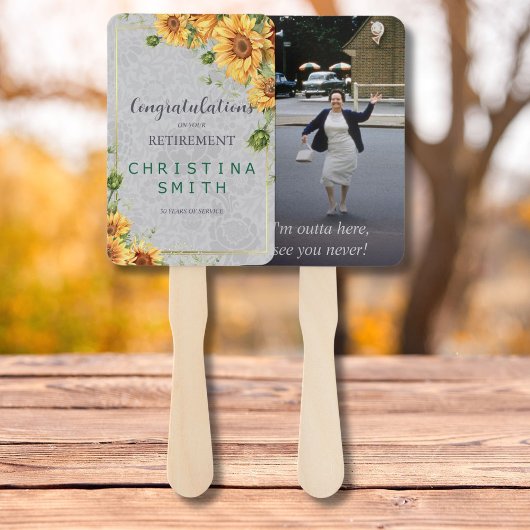 Antiek Waterverf Zonnebloem Pensioen Partij Idee Handwaaier