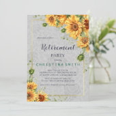 Antiek Waterverf Zonnebloem Pensioen Partij Idee Kaart (Staand voorkant)