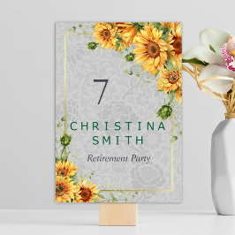 Antiek Waterverf Zonnebloem Pensioen Partij Idee Kaart