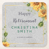 Antiek Waterverf Zonnebloem Pensioen Partij Idee Kartonnen Onderzetters (Voorkant)