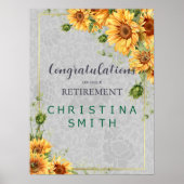 Antiek Waterverf Zonnebloem Pensioen Partij Idee Poster (Voorkant)