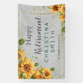 Antiek Waterverf Zonnebloem Pensioen Partij Idee Spandoek (Verticaal)