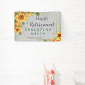 Antiek Waterverf Zonnebloem Pensioen Partij Idee Spandoek (Insitu)