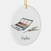 Antiek Waterverven Tekenset Keramisch Ornament (Rechts)