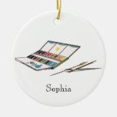 Antiek Waterverven Tekenset Keramisch Ornament (Voorkant)