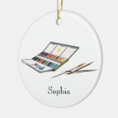 Antiek Waterverven Tekenset Keramisch Ornament (Links)