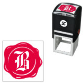 Antiek Wax Seal Monogram Classic Initiaal Letter Zelfinktende Stempel (In situ)