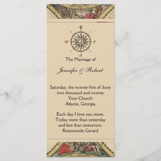 Antiek weddenschap tussen Wereldkaarten Programmakaart (Voorkant)