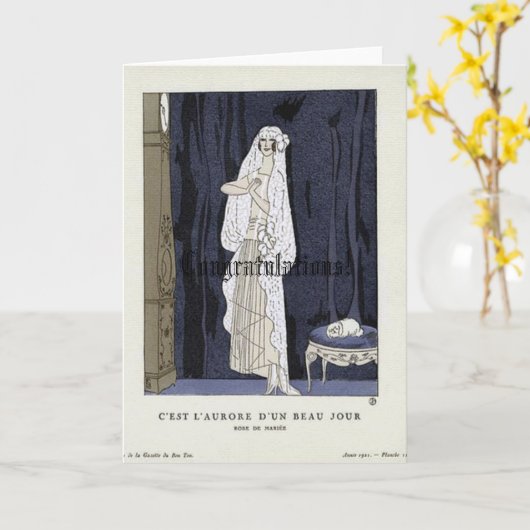 Antiek weddenschappen uit 1920 kaart (Gele Bloem)