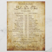 Antiek Wedding Schedule Timeline Programma (Voorkant)