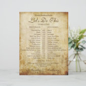 Antiek Wedding Schedule Timeline Programma (Staand voorkant)