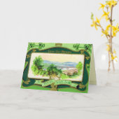 Antiek Wenskaart St. Patrick's Day Kaart (Gele Bloem)