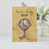 Antiek Wereldbol, BG RSVP met onderdruk (Staand voorkant)