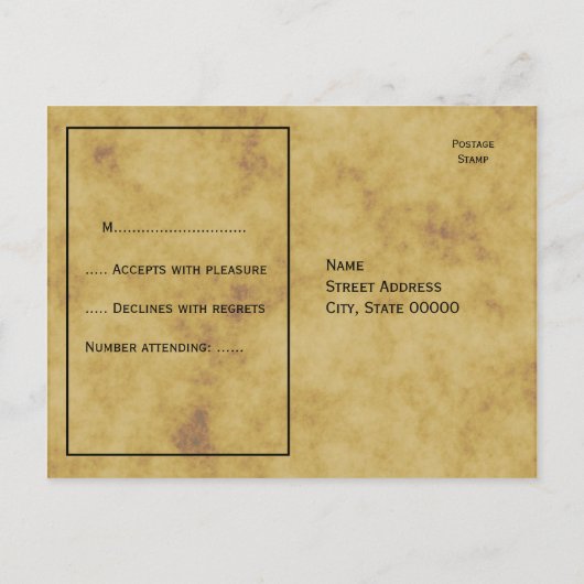 Antiek Wereldbol, BG RSVP met onderdruk Uitnodiging Briefkaart (Achterkant)