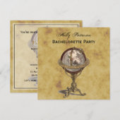 Antiek Wereldbol, BG SQ Bachelorette Kaart (Voorkant / Achterkant)