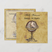 Antiek Wereldbol, BG SQ Sweet 16 Kaart (Voorkant / Achterkant)