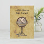 Antiek Wereldbol, BG V-Baby shower Kaart (Staand voorkant)