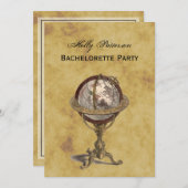 Antiek Wereldbol, BG V Bachelorette Kaart (Voorkant / Achterkant)