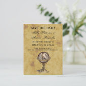 Antiek Wereldbol, Onderdruk BG sparen de Datum Aankondigingskaart (Staand voorkant)