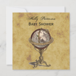 Antiek Wereldbol, Onderdruk BG SQ Baby shower Kaart