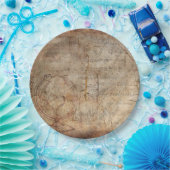 Antiek Wereldbol Rustic Brown Paper Borden Papieren Bordje (Feest)