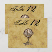 Antiek Wereldbol, samengedrukt BG-tabelnummer Briefkaart (Voorkant / Achterkant)