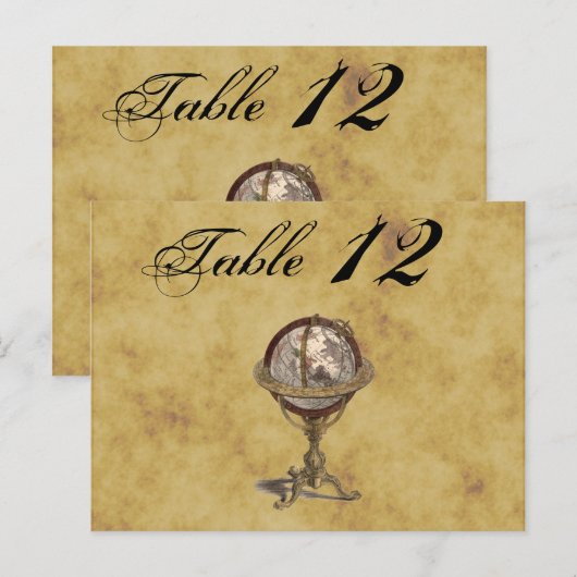 Antiek Wereldbol, samengedrukt BG-tabelnummer Briefkaart (Voorkant / Achterkant)