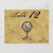 Antiek Wereldbol, samengedrukt BG-tabelnummer Briefkaart (Achterkant)