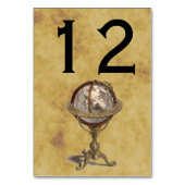 Antiek Wereldbol, samengedrukt BG-tabelnummer Kaart (Achterkant)