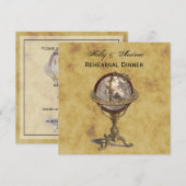 Antiek Wereldbol Verstoorde BG SQ-repetitie Din Kaart (Voorkant / Achterkant)