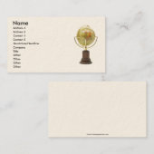 Antiek wereldbol visitekaartje (Voorkant / Achterkant)