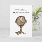 Antiek Wereldbol, White BG V Bachelorette Kaart (Staand voorkant)