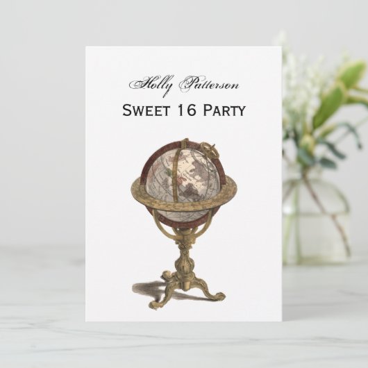 Antiek Wereldbol, White BG V Sweet 16 Kaart (Staand voorkant)